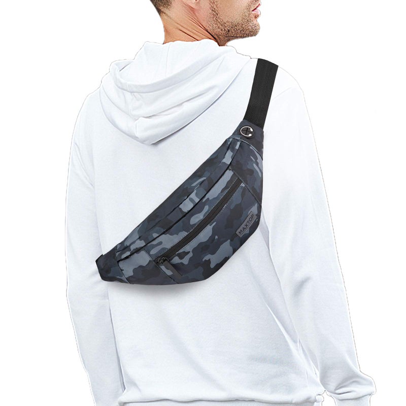 Maxtop Small Crossbody Belt Bags Shoulder Fanny Pack with 4-Zipper Pockets Gifts for Enjoy Sports Festival Workout Traveling Running Casual Hands-Free Wallets Waist Pack Crossbody Bag Carrying All Phones - Image 1
